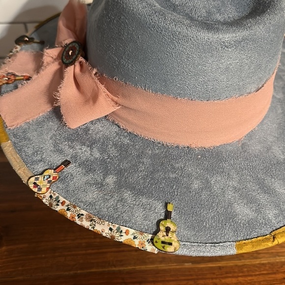 Western cowboy fedora wide brim hat. Handmade